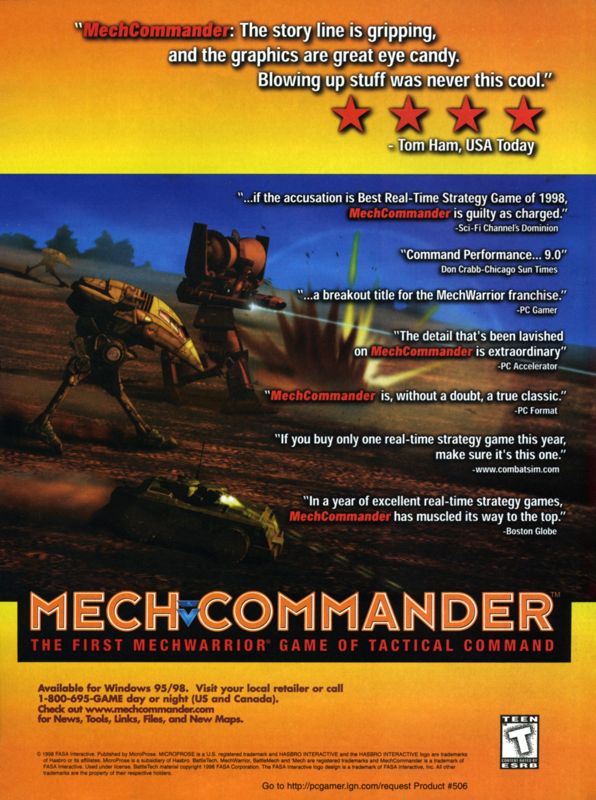 Mech Commander Magazine Advertisement (Magazine Advertisements): Magazine advert 3b PC Gamer magazine