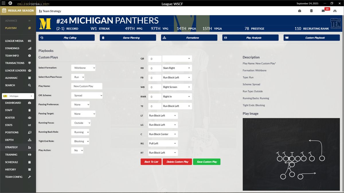Draft Day Sports: College Football 2021 Screenshot (Steam)