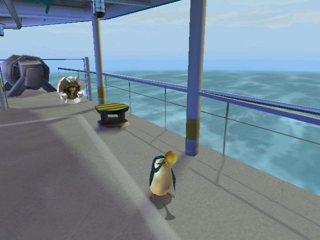 Madagascar Screenshot (Madagascar Press Kit): A Penguin signals his troops (Xbox)