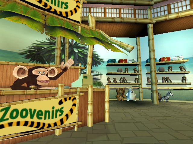 Madagascar Screenshot (Madagascar Press Kit): Visit the Zoovenir shop to unlock extras (Xbox)