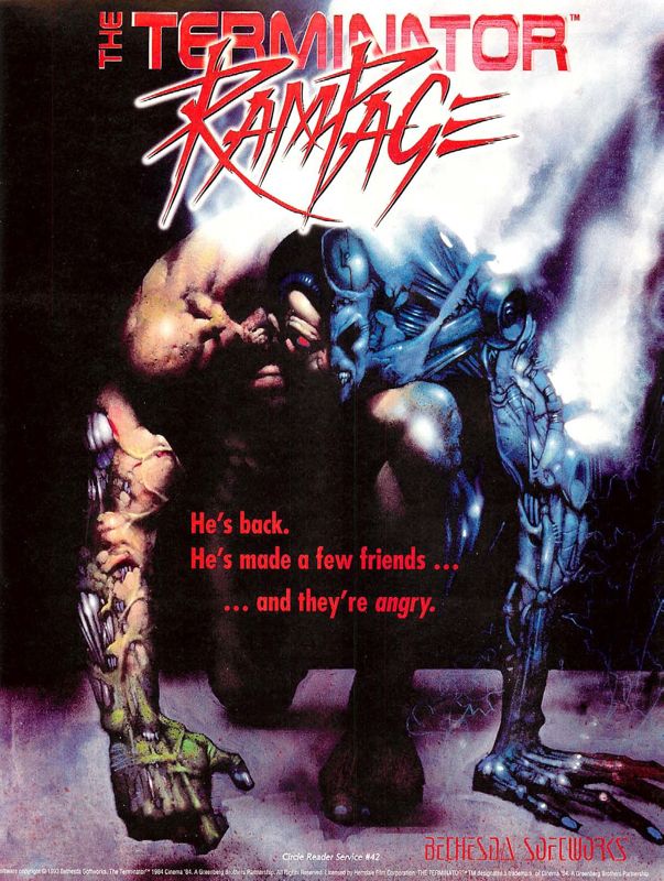 The Terminator: Rampage Magazine Advertisement (Magazine Advertisements): Computer Gaming World (US), Number 114 (January 1994)