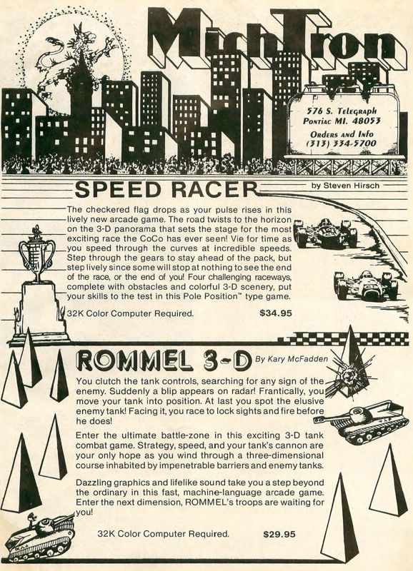Speed Racer Magazine Advertisement (Magazine Advertisements): Rainbow Magazine (United States) Volume 5 Number 1 (August 1985)