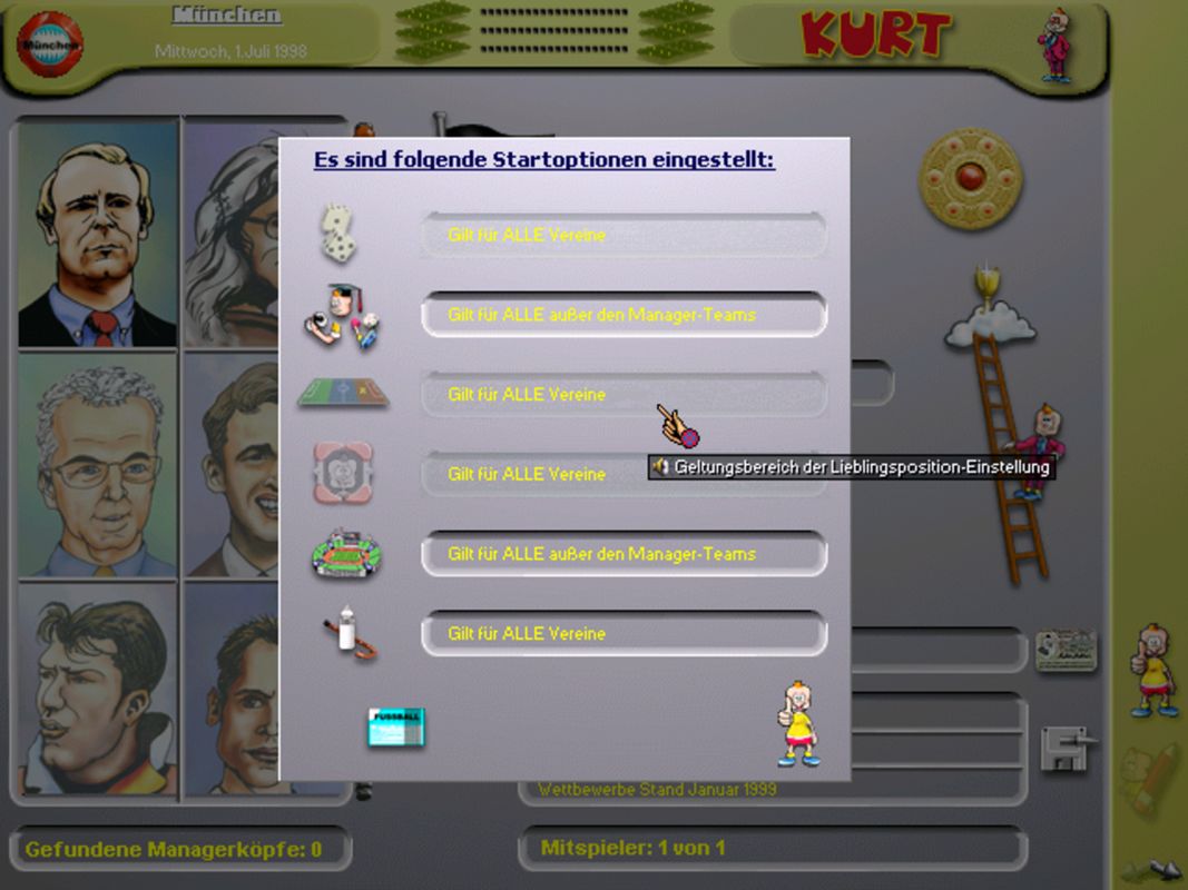 Kurt: Der Fussballmanager '99 Screenshot (Steam)