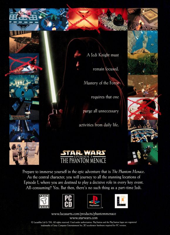 Star Wars: Episode I - The Phantom Menace Magazine Advertisement (Magazine Advertisements): Official U.S. PlayStation Magazine (United States), Volume 3, Issue 1 (October 1999) p. 11