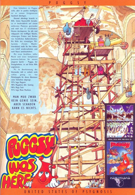 Puggsy Magazine Advertisement (Magazine Advertisements): ASM (Germany), Issue 12/1993