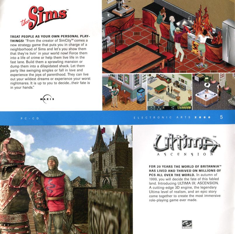 Ultima IX: Ascension Catalogue (Catalogue Advertisements): Electronic Arts PC-CD 2000