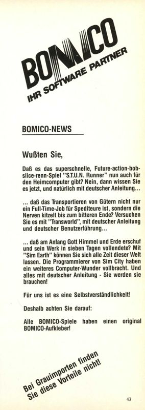 SimCity Magazine Advertisement (Magazine Advertisements): ASM (Germany), Issue 12/1990