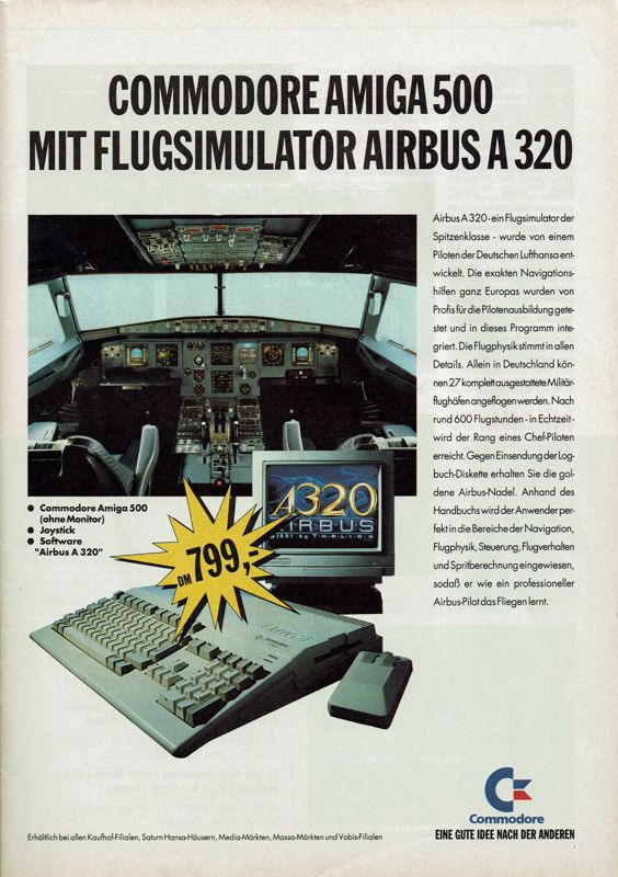 A320 Airbus: Edition Europa Magazine Advertisement (Magazine Advertisements): Power Play (Germany), Issue 07/1992
