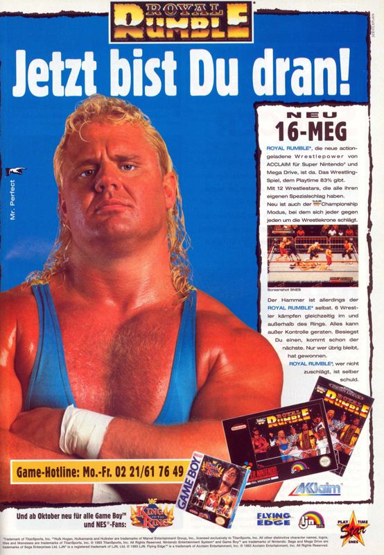 WWF Royal Rumble Magazine Advertisement (Magazine Advertisements): Play Time (Germany), Issue 10/1993