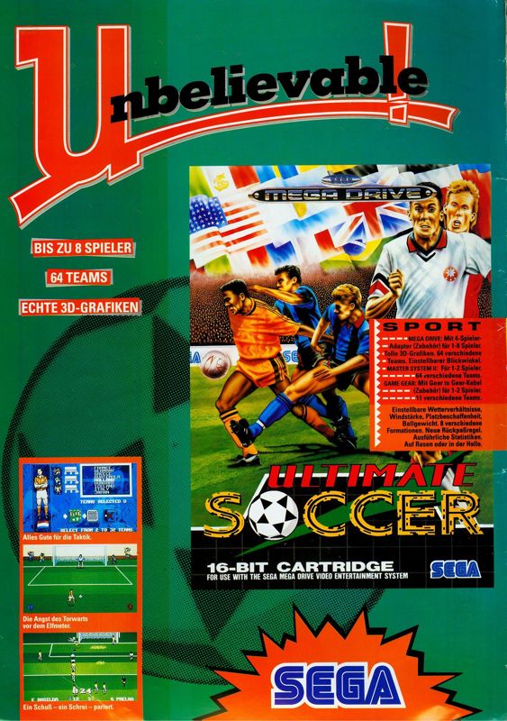 Ultimate Soccer Magazine Advertisement (Magazine Advertisements): Play Time (Germany), Issue 08/1993