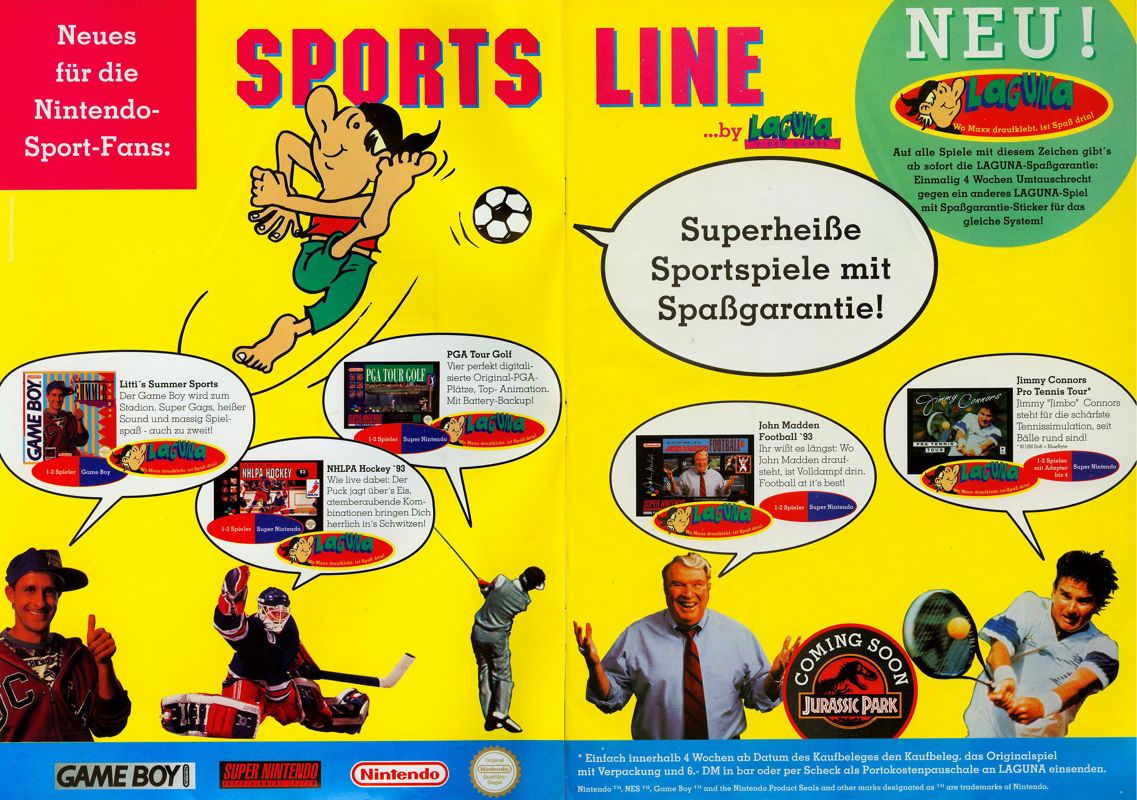 John Madden Football '93 Magazine Advertisement (Magazine Advertisements): Play Time (Germany), Issue 05/1993
