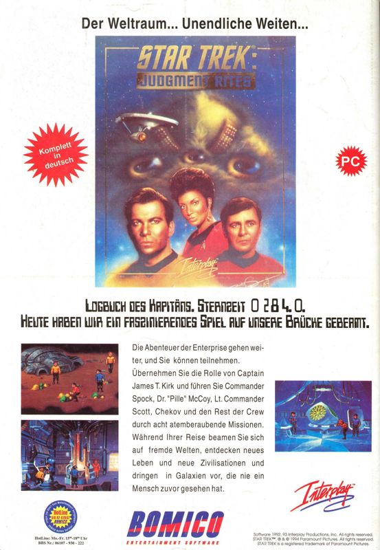 Star Trek: Judgment Rites Magazine Advertisement (Magazine Advertisements): ASM (Germany), Issue 05/1994