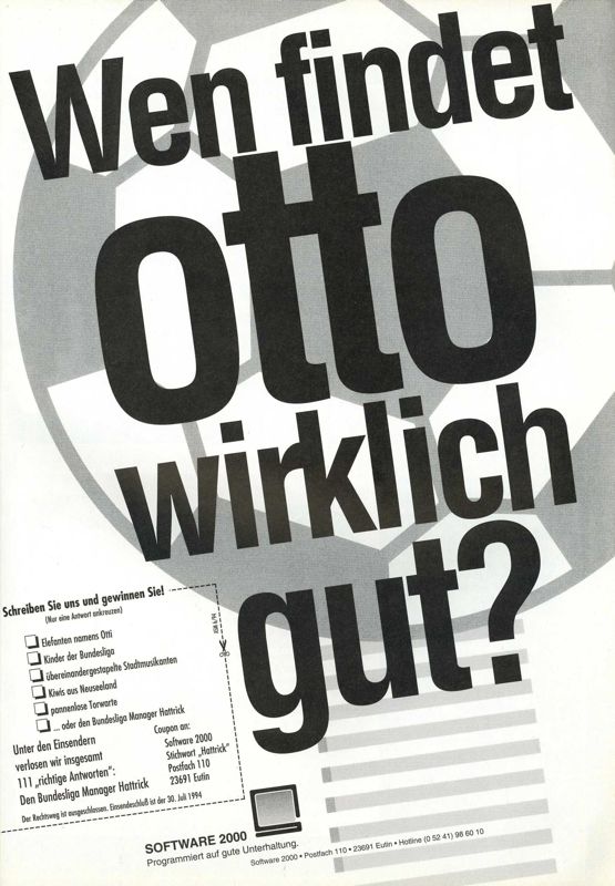 Football Limited Magazine Advertisement (Magazine Advertisements): ASM (Germany), Issue 06/1994