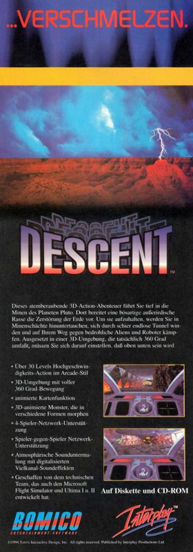 Descent Magazine Advertisement (Magazine Advertisements): ASM (Germany), Issue 01/1995 Part 4