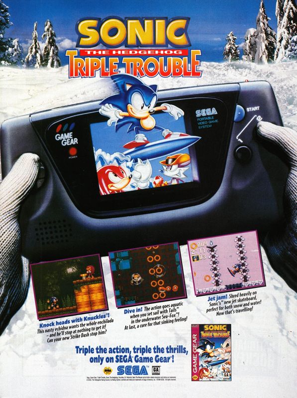 Sonic the Hedgehog: Triple Trouble Magazine Advertisement (Magazine Advertisements): GamePro (International Data Group, United States), Issue 65 (December 1994)