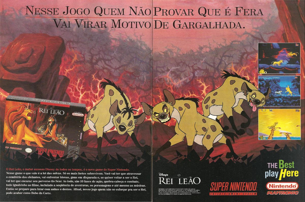 The Lion King Magazine Advertisement (Magazine Advertisements): SuperGamePower (Brazil) Issue 17 (August 1995) pp. 40-41