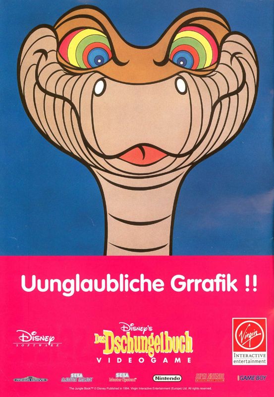 Disney's The Jungle Book Magazine Advertisement (Magazine Advertisements): Play Time (Germany), Issue 09/1994