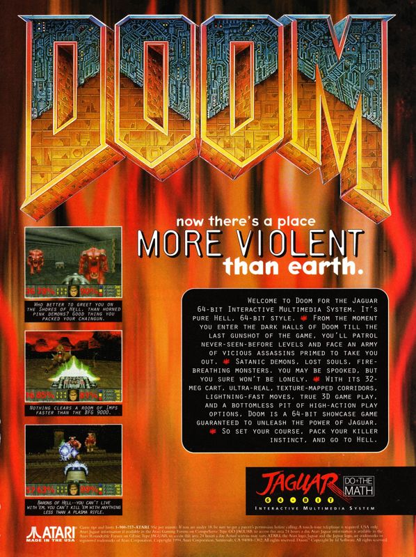Doom Magazine Advertisement (Magazine Advertisements): GamePro (International Data Group, United States), Issue 65 (December 1994)