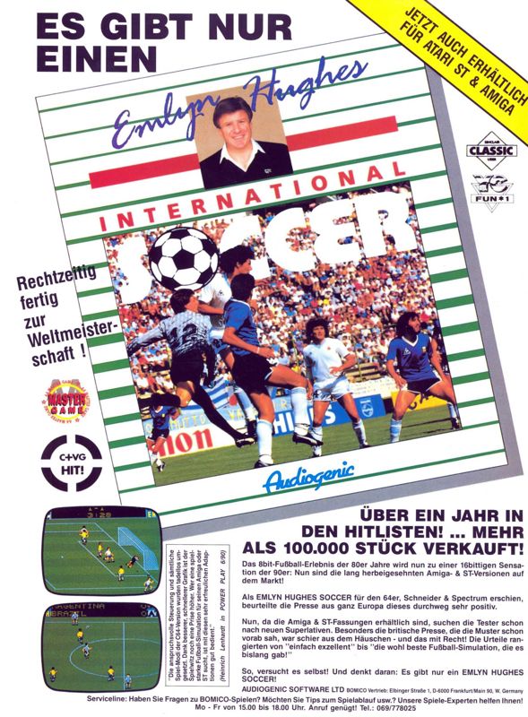 Emlyn Hughes International Soccer Magazine Advertisement (Magazine Advertisements): ASM (Germany), Special Issue 09 (1990)