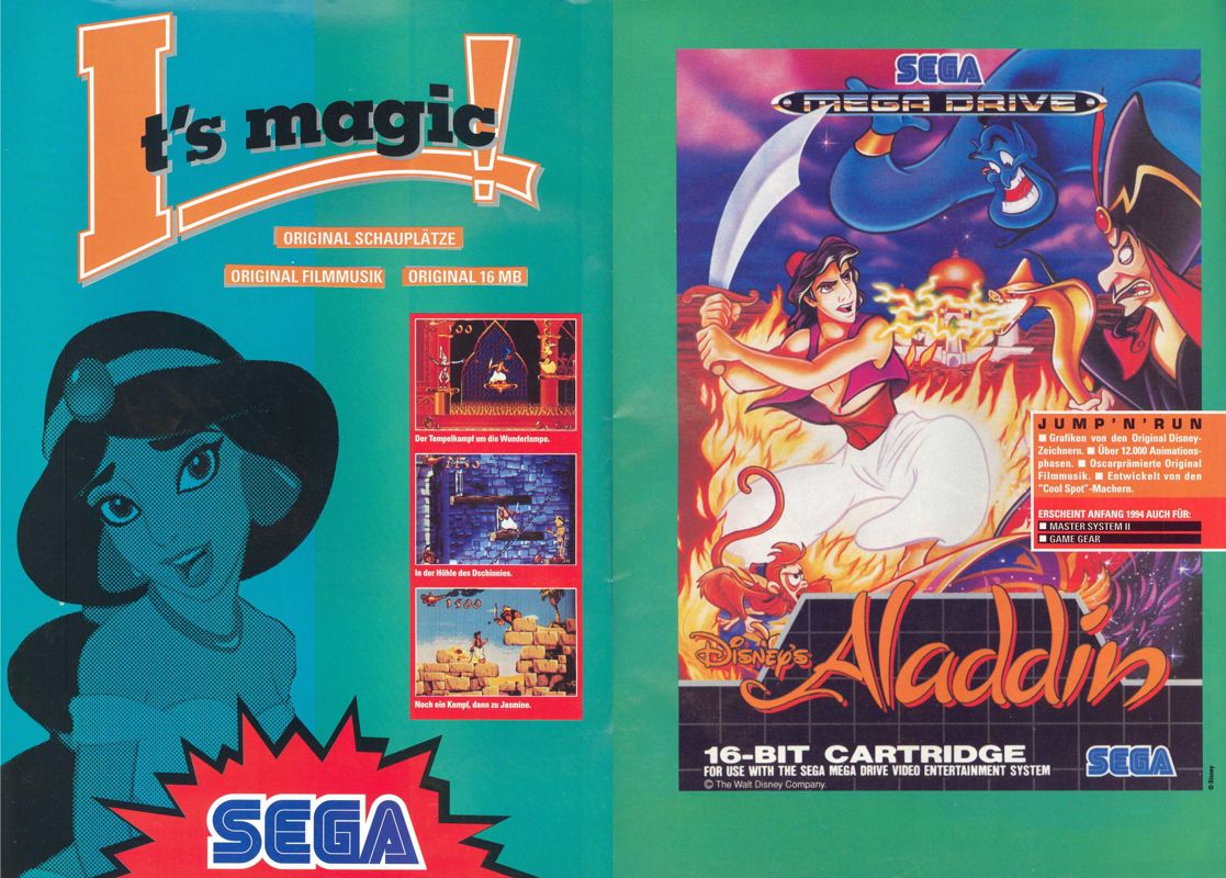 Disney's Aladdin Magazine Advertisement (Magazine Advertisements):<br> Play Time (Germany), Issue 01/1994
