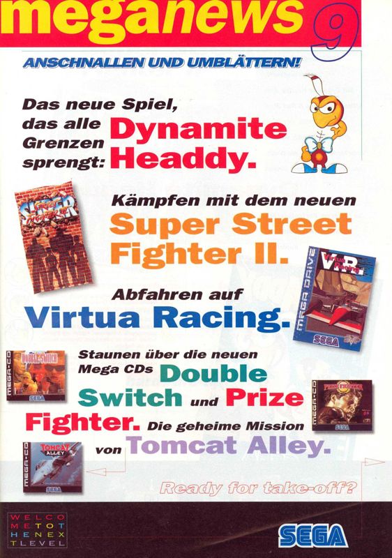 Dynamite Headdy Magazine Advertisement (Magazine Advertisements): Play Time (Germany), Issue 10/1994 Part 1
