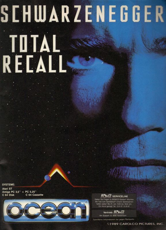 Total Recall Magazine Advertisement (Magazine Advertisements): ASM (Germany), Issue 11/1990