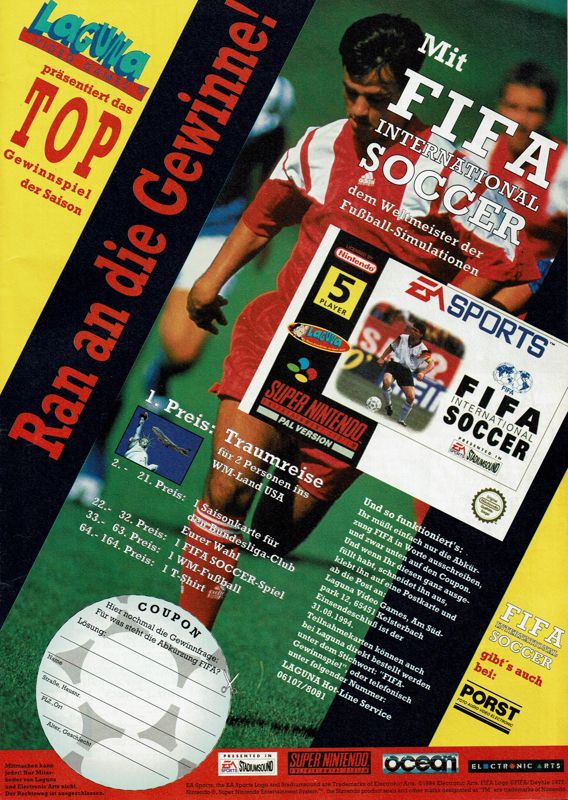FIFA International Soccer Magazine Advertisement (Magazine Advertisements): Total! (Germany), Issue 08/1994