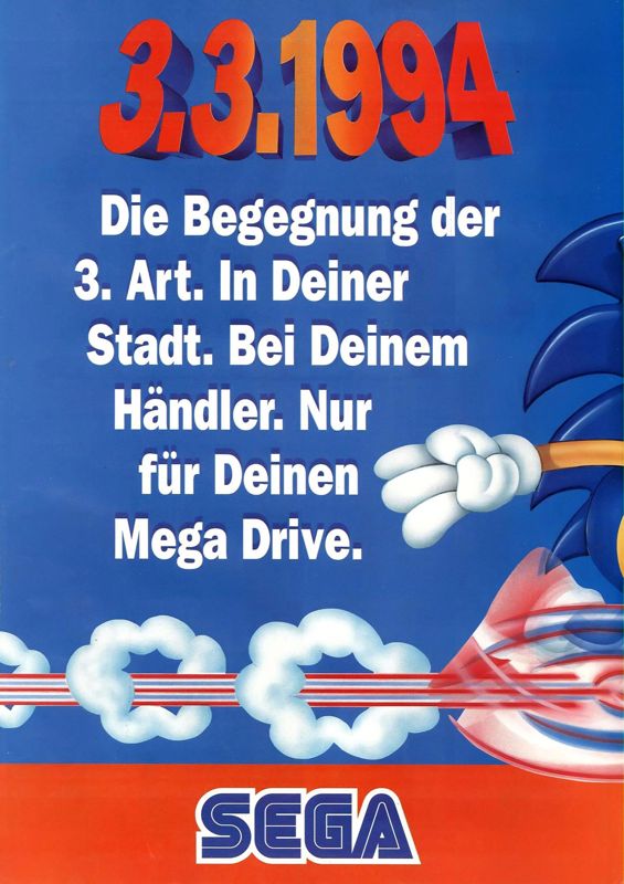 Sonic the Hedgehog 3 Magazine Advertisement (Magazine Advertisements): Mega Fun (Germany), Issue 03/1994