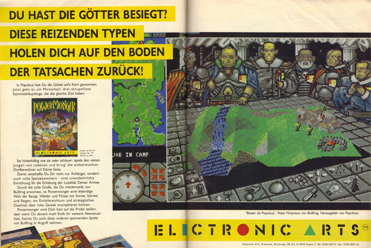 PowerMonger Magazine Advertisement (Magazine Advertisements): ASM (Germany), Issue 11/1990