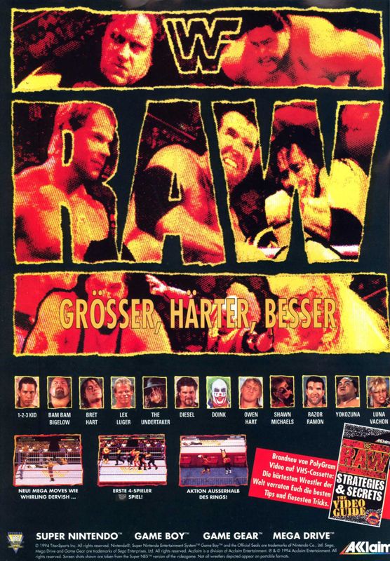 WWF Raw Magazine Advertisement (Magazine Advertisements): Play Time (Germany), Issue 01/1995