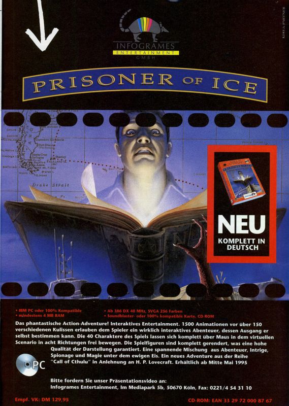 Prisoner of Ice Magazine Advertisement (Magazine Advertisements): MCV (Germany), Issue 05/95