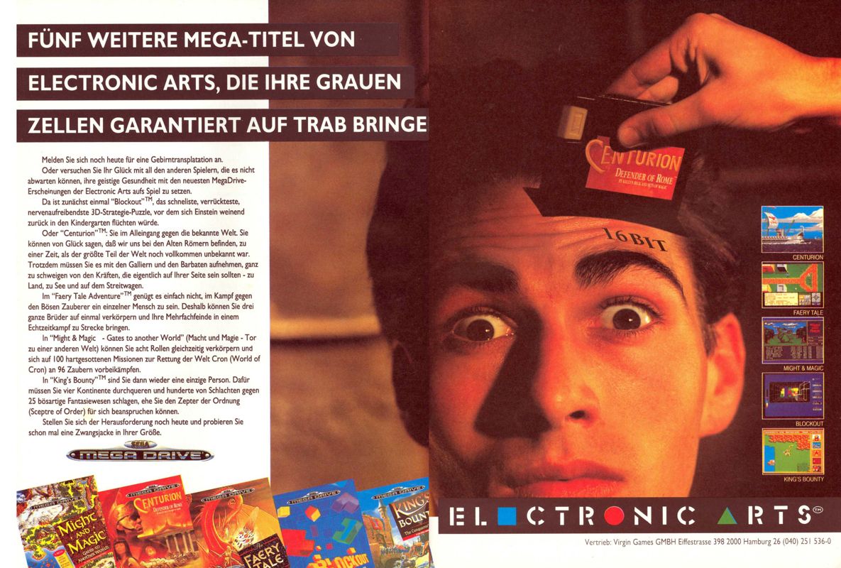 King's Bounty Magazine Advertisement (Magazine Advertisements): ASM (Germany), Issue 09/1991 (August/September)