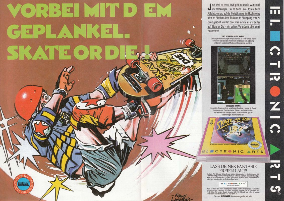 Skate or Die Magazine Advertisement (Magazine Advertisements): Power Play (Germany), Issue 2 (1988)
