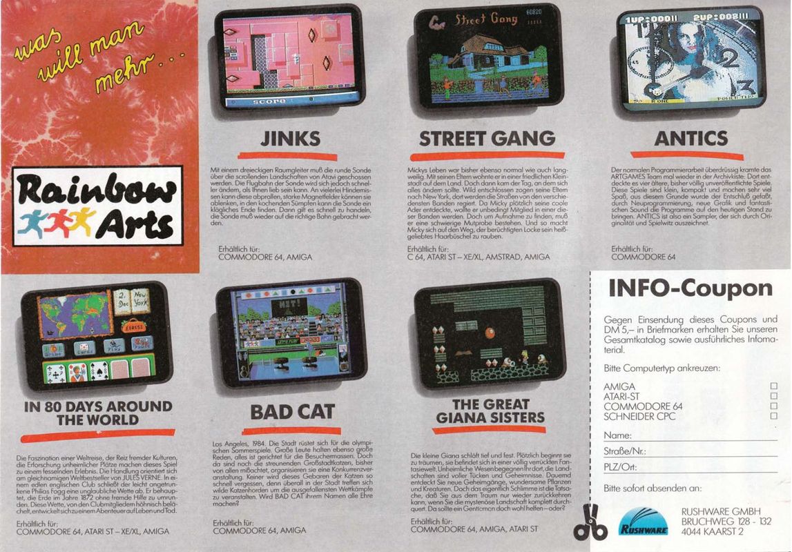 Street Cat Magazine Advertisement (Magazine Advertisements): Power Play (Germany), Issue #3 (1988)