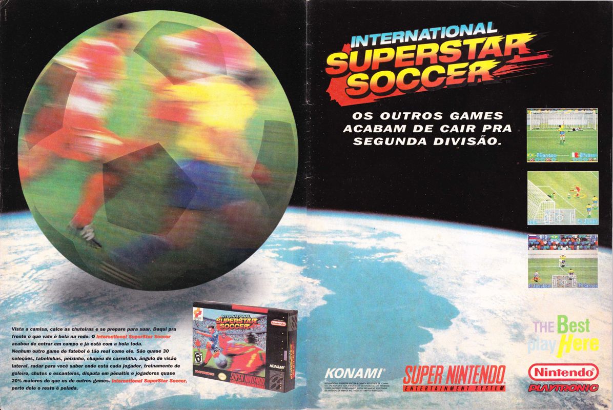 International Superstar Soccer Magazine Advertisement (Magazine Advertisements): VideoGame (Brazil) Issue 53 (September 1995) pp. 2-3