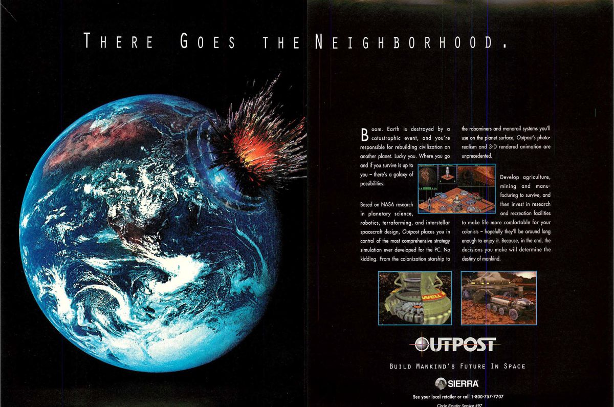 Outpost Magazine Advertisement (Magazine Advertisements): Computer Gaming World (US), Number 117 (April 1994)