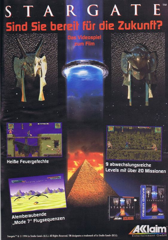 Stargate Magazine Advertisement (Magazine Advertisements): Mega Fun (Germany), Issue 04/1995