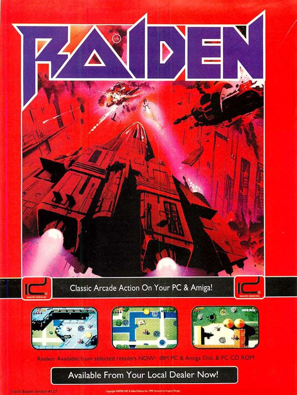 Raiden Magazine Advertisement (Magazine Advertisements): Computer Gaming World (United States), Number 118 (May 1994)