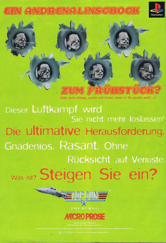 Top Gun: Fire at Will! Magazine Advertisement (Magazine Advertisements): Mega Fun (Germany), Issue 10/1996