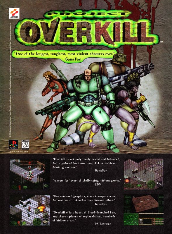 Project Overkill Magazine Advertisement (Magazine Advertisements): Ultra Game Players (United States), Issue 93 (January 1997) p. 90