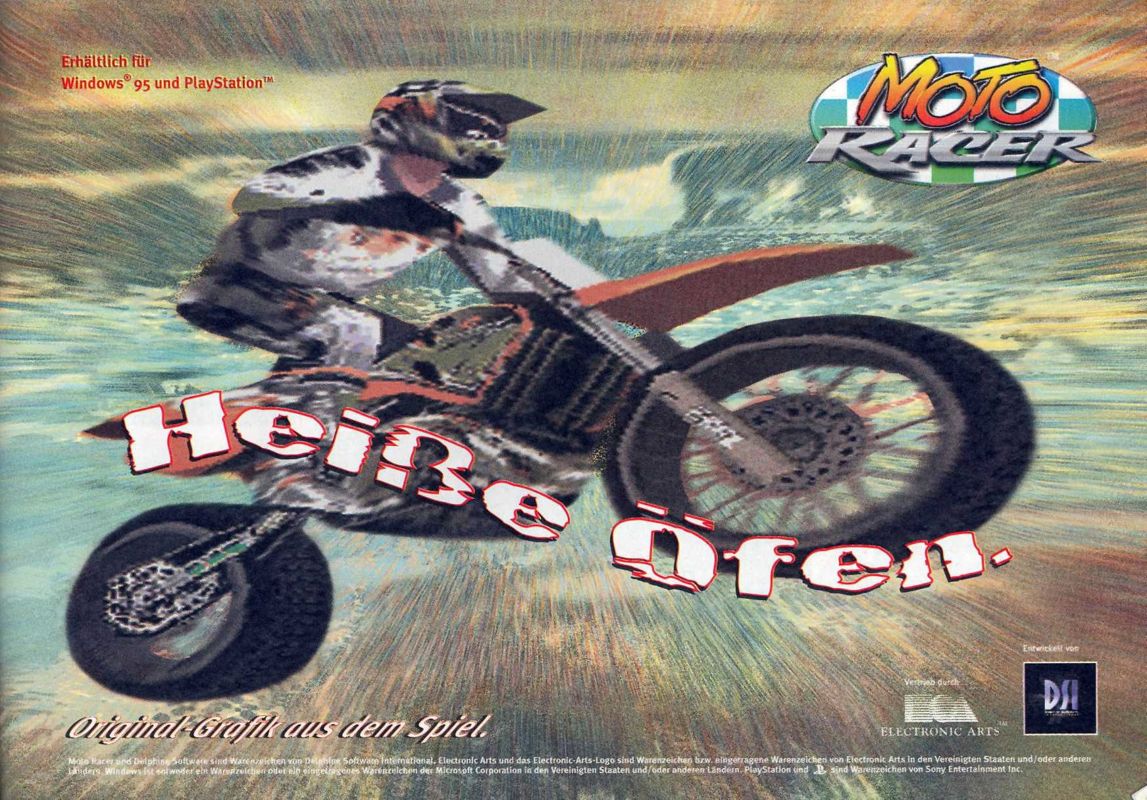 Moto Racer Magazine Advertisement (Magazine Advertisements): Mega Fun (Germany), Issue 06/1997 Part 1