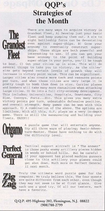 Origamo Magazine Advertisement (Magazine Advertisements): Computer Gaming World (US), Number 119 (June 1994)
