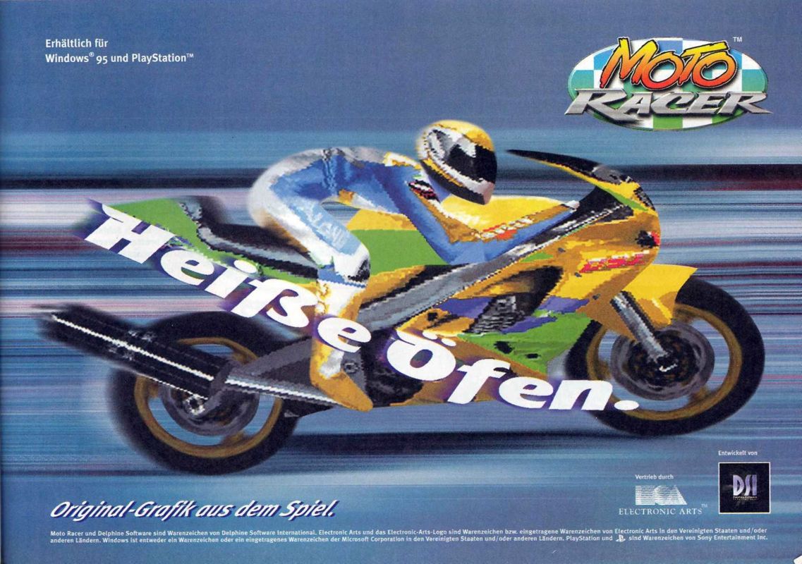 Moto Racer Magazine Advertisement (Magazine Advertisements): Mega Fun (Germany), Issue 06/1997 Part 2