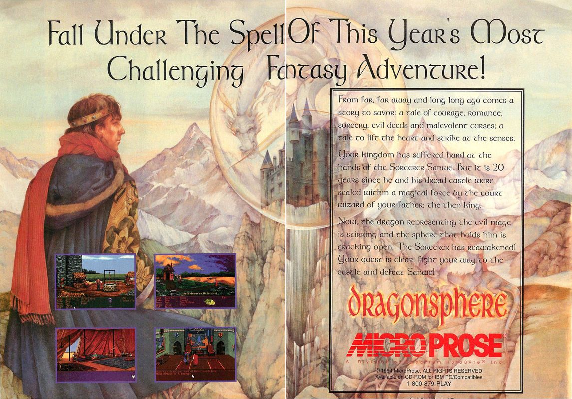 Dragonsphere Magazine Advertisement (Magazine Advertisements): Computer Gaming World (US), Number 119 (June 1994)