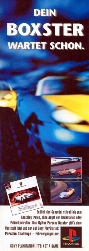Porsche Challenge Magazine Advertisement (Magazine Advertisements): Mega Fun (Germany), Issue 06/1997 Part 2