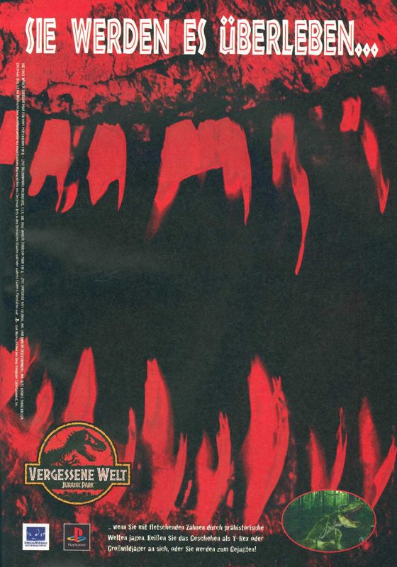 The Lost World: Jurassic Park Magazine Advertisement (Magazine Advertisements): Mega Fun (Germany), Issue 10/1997