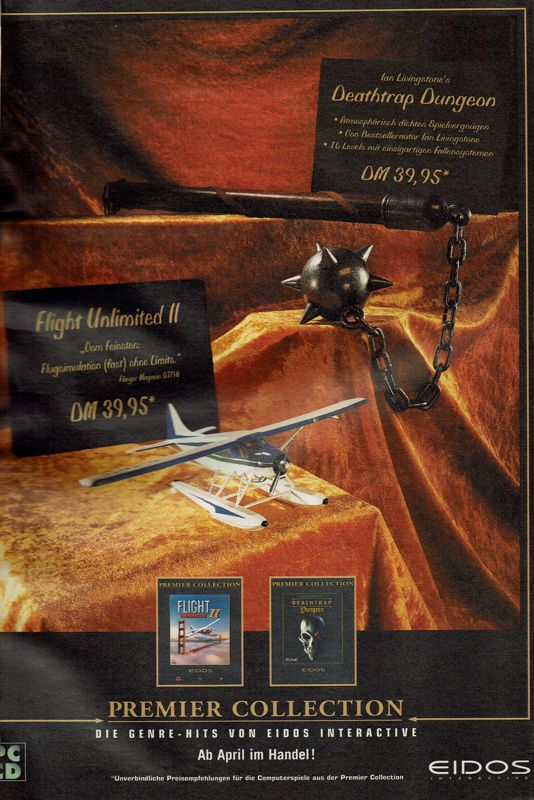 Ian Livingstone's Deathtrap Dungeon Magazine Advertisement (Magazine Advertisements): PC Player (Germany), Issue 05/1999