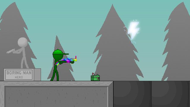 Boring Man: Online Tactical Stickman Combat - Rainbow Weapon Skins Screenshot (Steam)