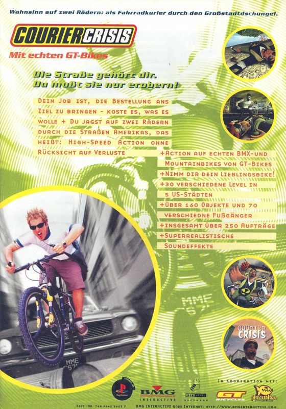 Courier Crisis Magazine Advertisement (Magazine Advertisements): Mega Fun (Germany), Issue 12/1997