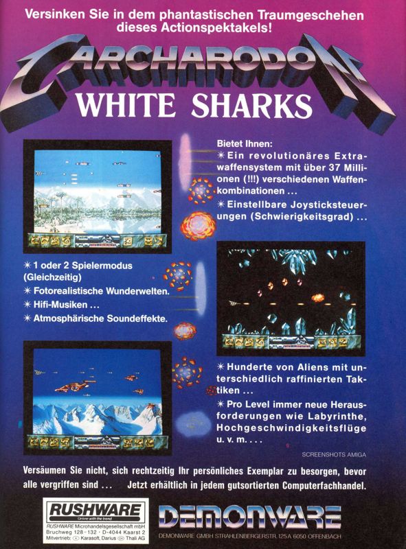 Carcharodon: White Sharks Magazine Advertisement (Magazine Advertisements): ASM (Germany), Issue 06/1991